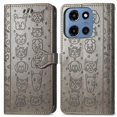 thumbnail image 2 of Funda Cartera FOXDOCK para Motorola Moto G 2025 , Flip PU con Relieve de Gatos y Perros, Tarjetero y Soporte, 2 of 6