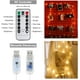 thumbnail image 3 of Encantadoras luces de cortina para dormitorio, cortina de luces de hadas de 3 m x 3 m con control remoto, cadena de luces de cortina de 300 LED, 8 modos, impermeable para exteriores, decoración, 3 of 6