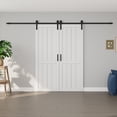 thumbnail image 2 of 60" x 84" Double Sliding Barn Door with Installation Hardware Solid Manufactured Wood Primed Surface Paintable Closet Pantry Doors, 2 of 8