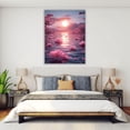 thumbnail image 4 of Mudket Pink Lotus Cherry Blossom Sunset Canvas Wall Art, Framed Ready to Hang, Floral Landscape Wall Decor for Living Room Bedroom - 12"L x 8"W, 4 of 10