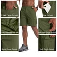 thumbnail image 4 of FEN AI Multi-Pocket Cargo Shorts Men Relaxed Loose Fit Shorts Army Green Outdoor Work Wear Hiking Fishing Shorts w/Belt, 4 of 9
