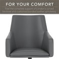 thumbnail image 3 of Bush Business Furniture Jamestown Mid Back Leather Box Chair in Dark Gray, 3 of 7
