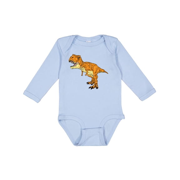 Inktastic Roaring T-Rex Boys or Girls Long Sleeve Baby Bodysuit