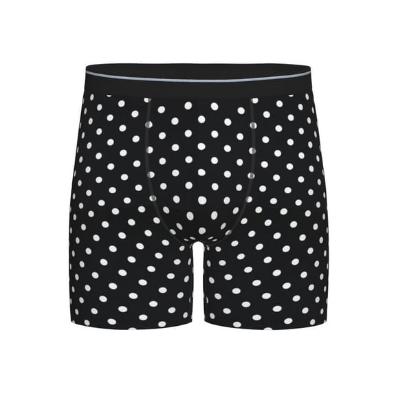 Men Black Polka Dot Boxer Briefs Moisture Wicking Funny Boxer Shorts