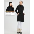 thumbnail image 4 of BALEAF Women's Fleece Sweatshirt Dress Thermal Long Winter Fall Tunic Dresses Outfits with Pocket Hooded Pullover Black L, 4 of 7