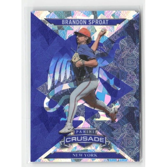 2025 Panini Crusade Brandon Sproat #73 Crusade Blue Cracked Ice Baseball Card