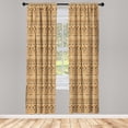 thumbnail image 3 of Ambesonne Zambia Curtains, Ethnic Hieroglyph Motifs, Pair of 28"x84", Sand Brown Caramel, 3 of 5