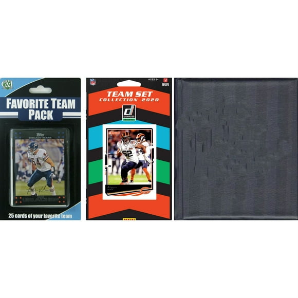 C&I Collectables NFL Chicago Bears sous Licence Ensemble d'Équipe Score 2020 et Paquet de Cartes à Échanger de Joueur Préféré Plus Album de Rangement