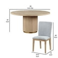 thumbnail image 6 of Benjara Emi 5 Piece Dining Table and Chairs Set, Round, Pedestal Base, Oak Brown, 6 of 6