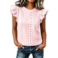 thumbnail image 2 of Molidfa Women's Top Casual Crew Neck Stretchable Sleeveless Regular Pullover Drop Shoulder Casual Flutter Tops, 2 of 5