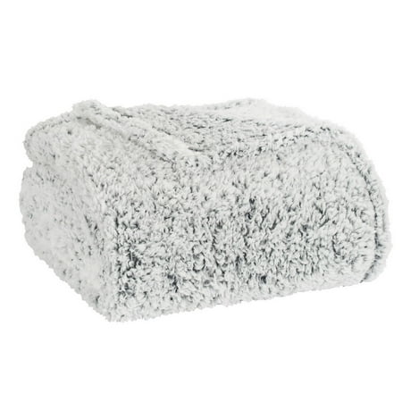 Mainstays Sherpa Queen Bed Blanket in Gray - Walmart.com - Walmart.com