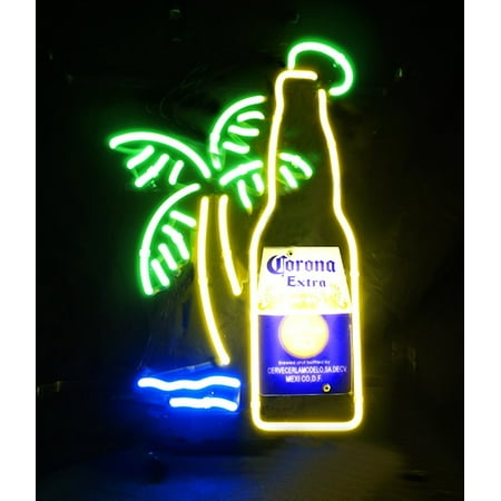 Desung Brand New Corona Extra Bottle Palm Tree Neon Sign Lamp Glass Beer Bar Pub Man Cave Sports Store Shop Wall Decor Neon Light 17