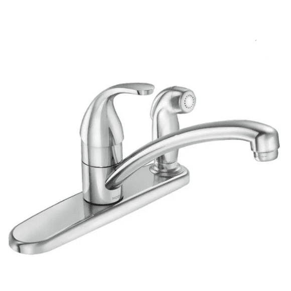 Adler Single Handle Kitchen Faucet - with Side Spray + 3 Holes, Chrome