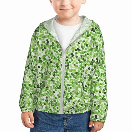 

Sun Hoodie for Kids Teal Glitter Patterns Long Sleeve Swim Fishing Shirts Sun Protection Zip Up Jacket Clothing Athletic Hoodie