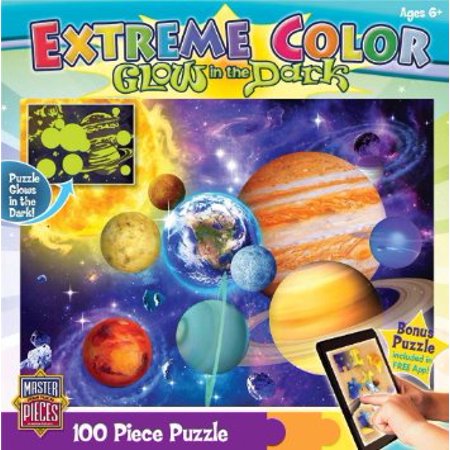 Masterpieces Puzzle Company Extreme Color Glow In The Dark Solar System Jigsaw Puzzle 100 Piece Art By Michael Searle