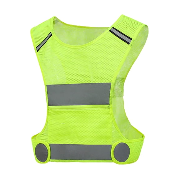 Chaleco de seguridad reflectante de visibilidad Tiras reflectantes de malla amarilla transpirable unisex para Trabajo Tráfico Trabajo , M 44cm Cola Chaleco reflectante de seguridad