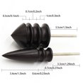 Black Ebony Wood Leather Burnisher Polished Rods, Leather Craft Edge