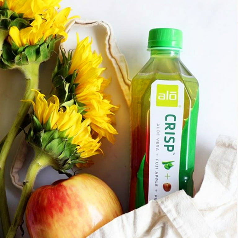 Alo Crisp Aloe Vera Juice Drink, Fuji Apple + Pear + Aloe, 12 x