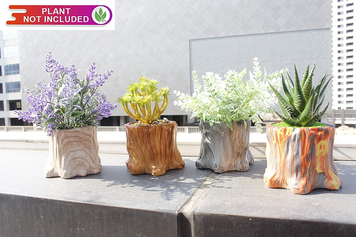 Plant&pot Outdoor Planters Mix - Brown & Amber Ceramic Succulent Pot - Set  of Four - Yahoo Shopping