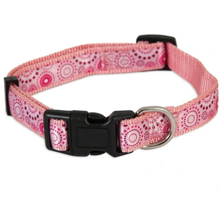 UPC: 0029695114588 | Aspen Pet Pink Dots Nylon Dog Adjustable Collar Medium