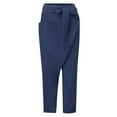 thumbnail image 5 of Hpapadks Women's Pants High Waist Solid Wrap Pant with Pocket Slacks for Women Dark Blue S, 5 of 6