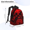 thumbnail image 2 of Honeii The Red Head Skull Print School Backpack,Casual Lightweight Travel Rucksack Daypack,Backpacks for College High, 2 of 6