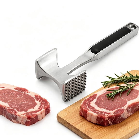 USIONE Meat Tenderizer Hammer with Comfortable-Grip Handle, Dual-side Mallet for Kitchen, Heavy Duty Pounder for Tenderizing Steak, Beef and Fish