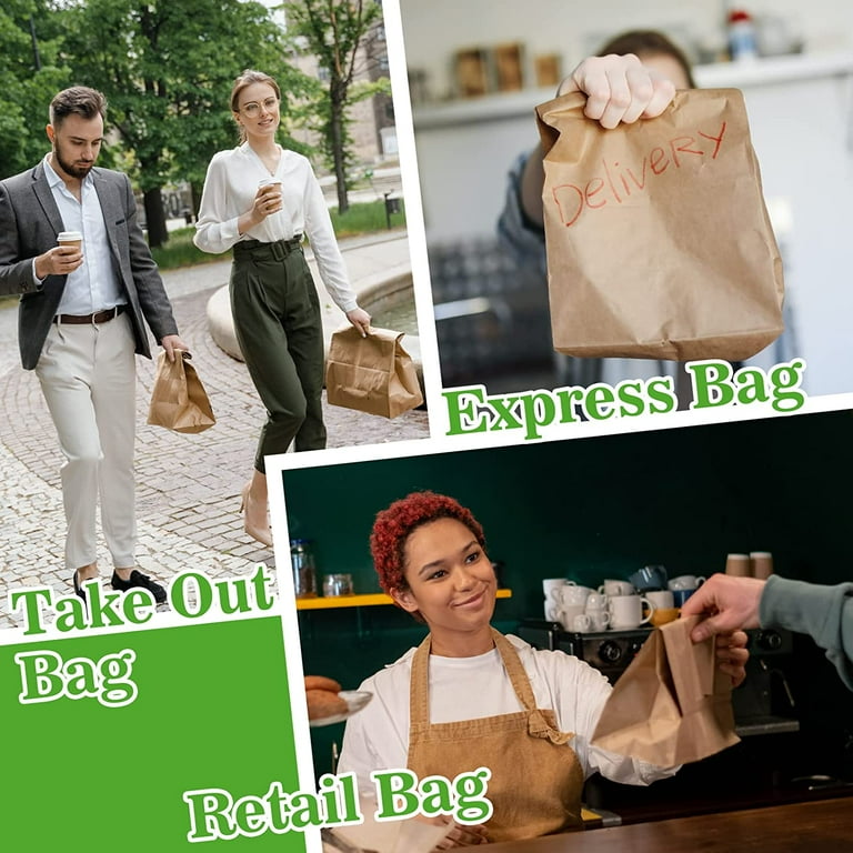 BagDream 500Count 4LB Brown Paper Lunch Bags Small Kraft Paper Bags Bulk for Bakery Cookies Treats Snacks Sandwiches 5x2.95x9.45