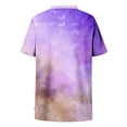 thumbnail image 6 of Sexlip Women's Tie Dye V Neck Short Sleeve T Shirt Versatile Design Soft Fabric Daily Casual Wear Purple XXXL, 6 of 6