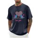 thumbnail image 1 of Camisas de Manga Larga para Hombres Imprimir Casual Cuello Redondo Blusa de Manga Corta, Camisas de Lino para Hombres, 1 of 8