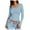 Blue, variant on XUELUO Boho Tops For Women Autumn Winter Solid Color Round Neck Long Sleeve Slim Fit Workout Yoga Basic Shirts For Women T Shirts Daily-Wear,Black,S