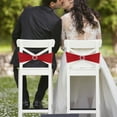 thumbnail image 5 of 1PCS Wedding Chair Sashes Bows with Elastic Band and Shiny Buckle, Decorative Stretch Chair Covers for Banquet Party Reception Ceremony Decor, No- Polyester Chair Ribbon Ties, 5 of 5