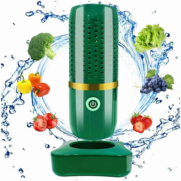 Fruit Vegetable Washing Machine,Rechargeable Cleaning Machine for Vegetables and Fruits,Portable Mini Food Cleaner Green
