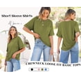 thumbnail image 2 of TEMOFON Women Oversized T Shirts Short Sleeve Summer Casual Loose Top Basic Tee with Pocket, 2 of 5
