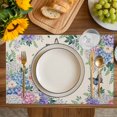 thumbnail image 4 of Watercolor Flowers Placemats Set of 4, Spring Floral Butterflies Botanical Beige Placemats for Dining Table, Place Mats for Kitchen Tabletop, Waterproof Wipeable Dining Table Mats Set, 4 of 9