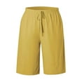 thumbnail image 5 of JJHGVB Cotton Linen Capris for Women Womens Long Shorts Dress Shorts for Women Below the Knee Resort Wear for Womens Linen Shorts Women Linen Shorts Beach Cropped Trousers Wide Leg Capri Yellow XL, 5 of 7