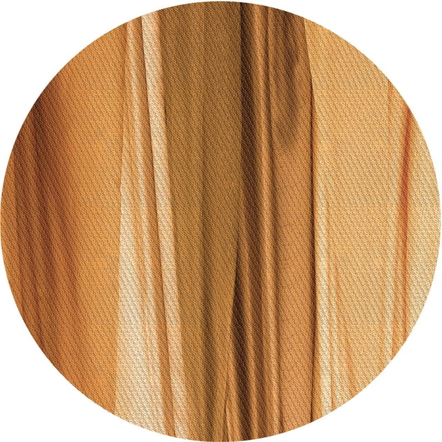 Ahgly Company Tapis Rond Lavable en Machine Intérieur Transitionnel Orange, 4 Pieds Rond