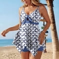 thumbnail image 6 of Xdegoge Tankini Swimsuits for Women with Shorts Two Piece V-Neck Tie Knot Front Printed Flowy Bathing Suits Tummy Control Summer Beach Club outfits, 6 of 6