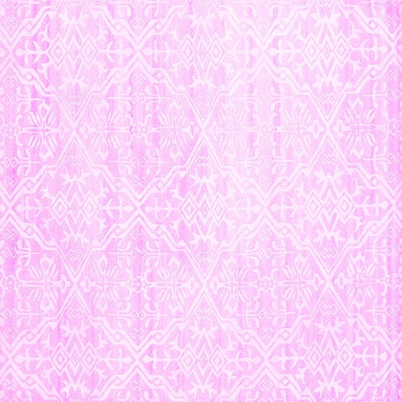 Ahgly Company Indoor Square Solid Pink Modern Area Rugs, 7' Square