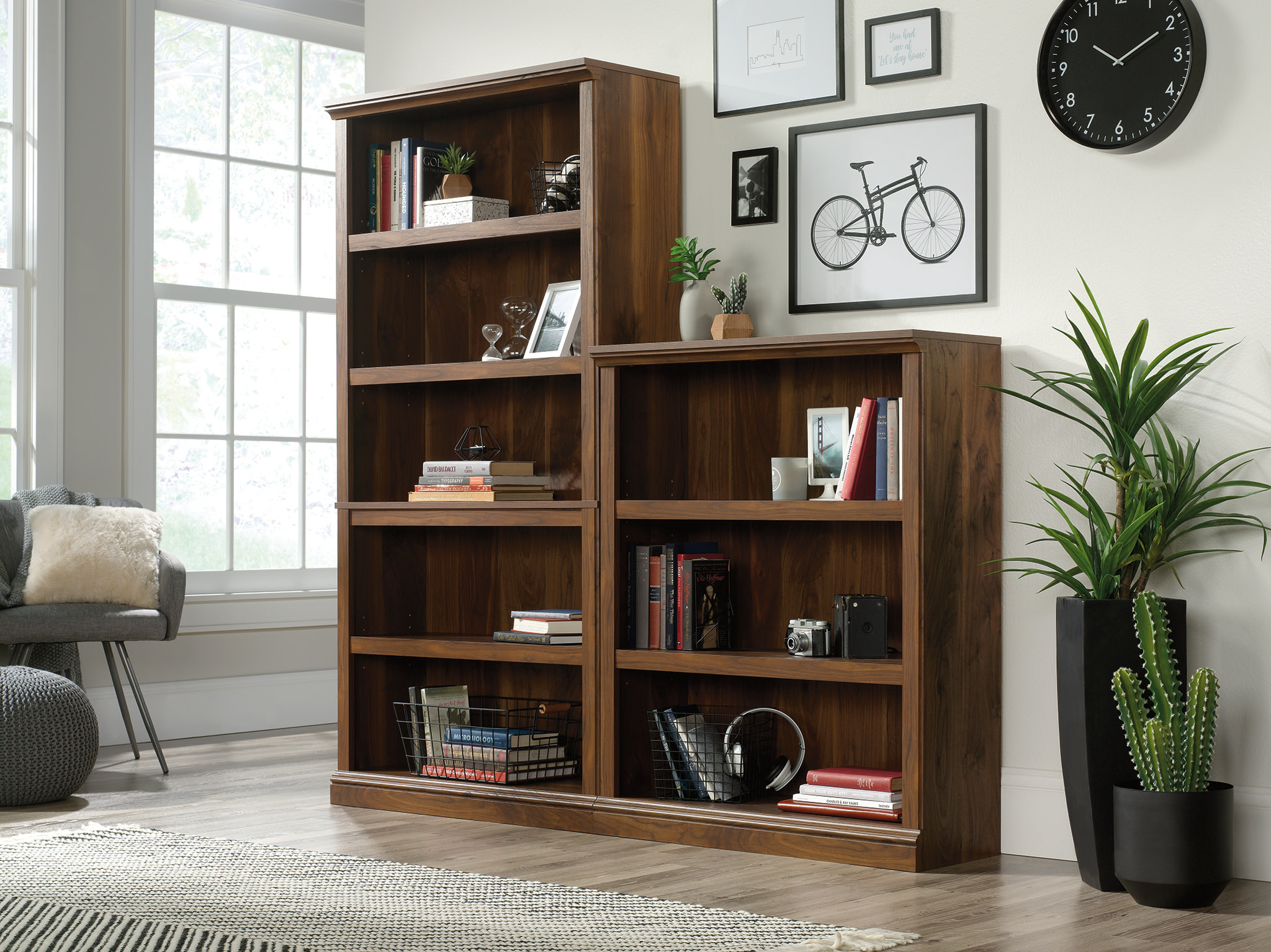 Sauder Select 5-Shelf Bookcase, Grand Walnut photo 2