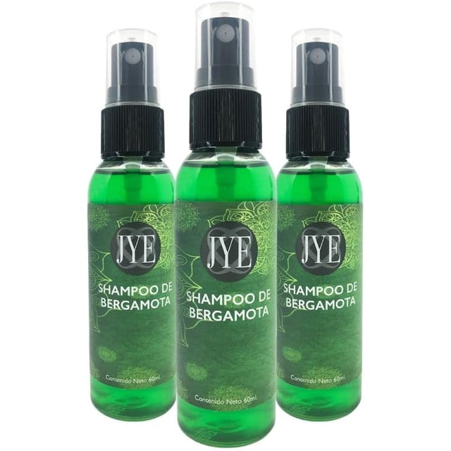 3 Frascos de Shampoo de Bergamota JYE Natural 60 ml por envase