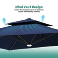 thumbnail image 6 of Boyel living Aluminum and Steel Cantilever LED Outdoor Patio Umbrella Navy Blue, 6 of 12