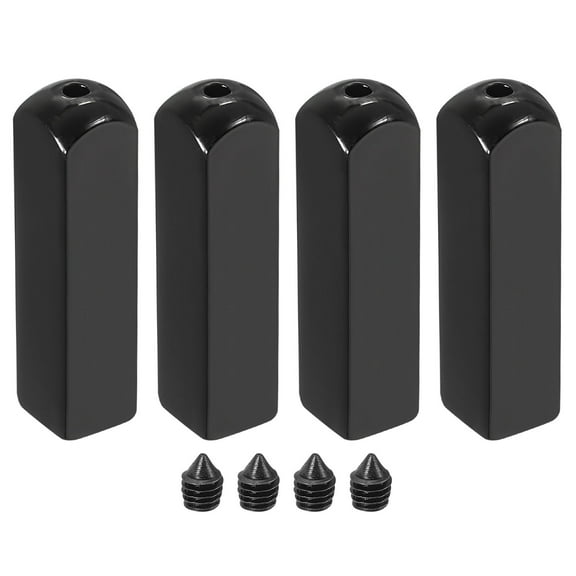 Puntas de cordón de zapato de metal, 4 piezas, cabezal de cordón de bricolaje, tapas de extremo de cordón, puntas de extremo de cuerdas con tornillos (negro)