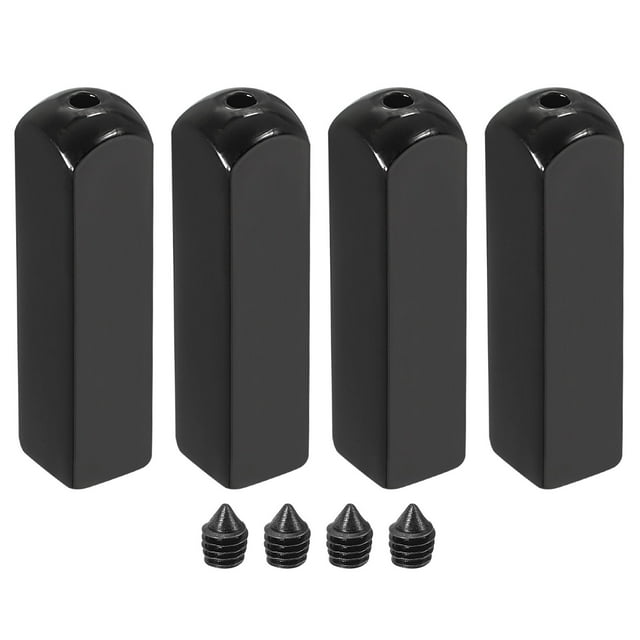 Puntas de cordón de zapato de metal, 4 piezas, cabezal de cordón de bricolaje, tapas de extremo de cordón, puntas de extremo de cuerdas con tornillos (negro)