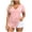 Pink, variant on TGSLY Asymmetrical Hem T-Shirts for Women Lightweight Soft Deep V-Neck Solid Color Blouses Dressy Casual Side Twist Knot Short Sleeve Tops M