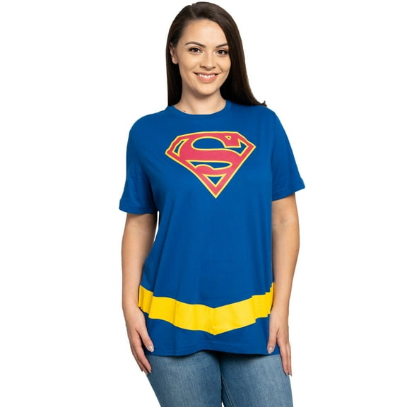 DC Comics Supergirl Superman Logo Hero Costume T-Shirt (Women's Plus)