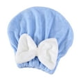 thumbnail image 2 of Adorable Blue Hair Drying Turban with Large White Bow, Ultra Soft Microfiber Towel Wrap for Fast Drying, Luxury Spa Experience at Home, Ideal Spring Beauty Gift, 2 of 6