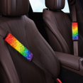 thumbnail image 3 of Chririnla Car Seat Belt Pads Stylish Accessory Polyester, Compatible with, Suitable for Vans, Gradient Coloured Heart, 3 of 8