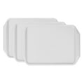 thumbnail image 3 of Bandeja rectangular de plástico binaural grueso, resistente al calor, apilable y de colores, para cafeterías de hotel, 3 unidades, color blanco, 3 of 14