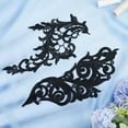 thumbnail image 5 of 4Pcs 2 Styles Leaves Embroidered Appliques Lace Fabric Black Leaf Flower Sew on Patches DIY Wedding Dress Collar Neckline Trims Applique, 5 of 6